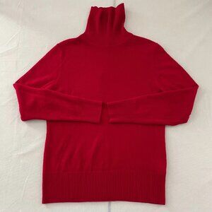 NWT Apt. 9 Womens True Red Pullover Turtleneck Cashmere Sweater Size XL
